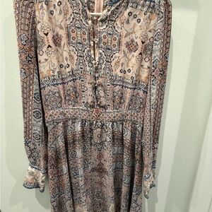 Parker Multicolor Paisley Long Sleeve Dress